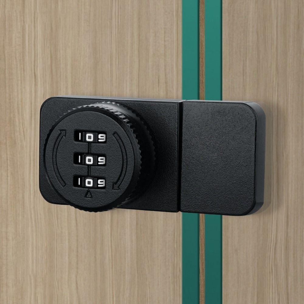 Zinc Alloy Glass Door Password Lock Hardware Furniture Display Case Lock Security 3 Digital Code Combination Lock Glass Cabinet