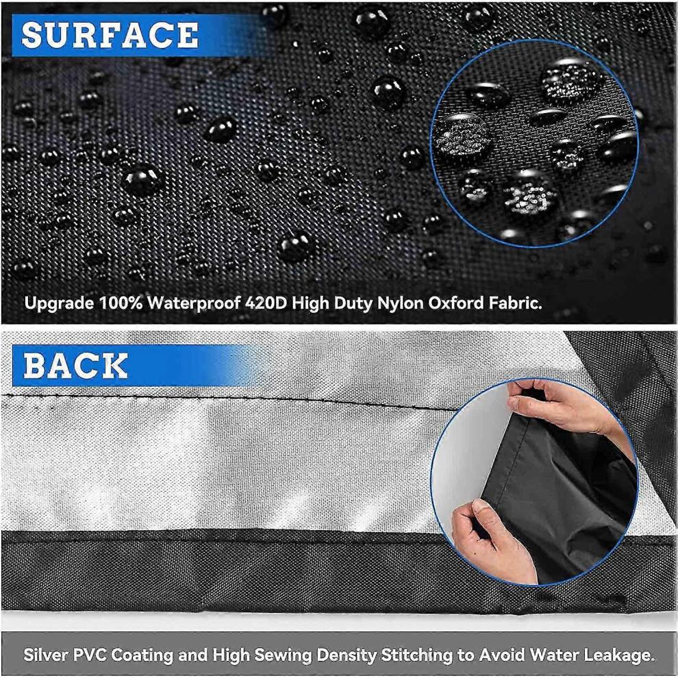 Acsergery Garden Furniture Covers Waterproof, Rattan Furniture Covers 180x120x74cm, Anti-UV Outdoor Patio Set Cover, Black