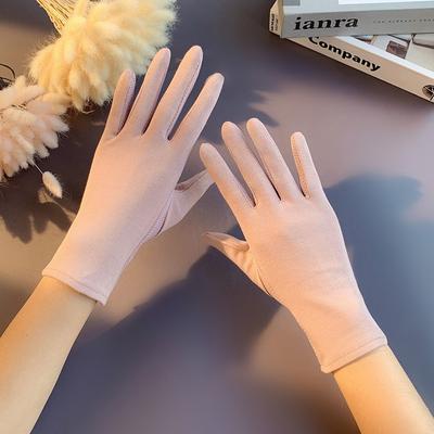 Gants de protection solaire pour femmes, protection UV, conduite, été, pur coton, écran tactile, fins, respirants, antidérapants, gants blancs