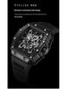 Swiss Brand Men's Sporty Mechanical Watch - Hollowed Large Dial, Luminous, Ideal for Students.