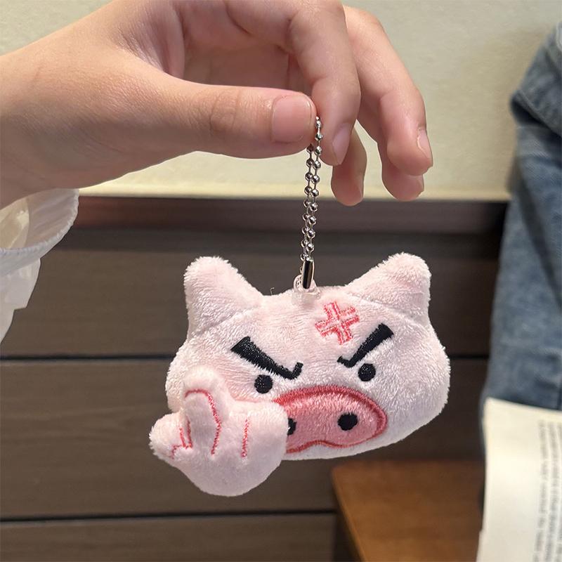 Cute Cartoon Anime Characters Dudu Zaemon Brooch Personalized Trendy Plush Pink Pig Pendant Bags Accessories Gift A5