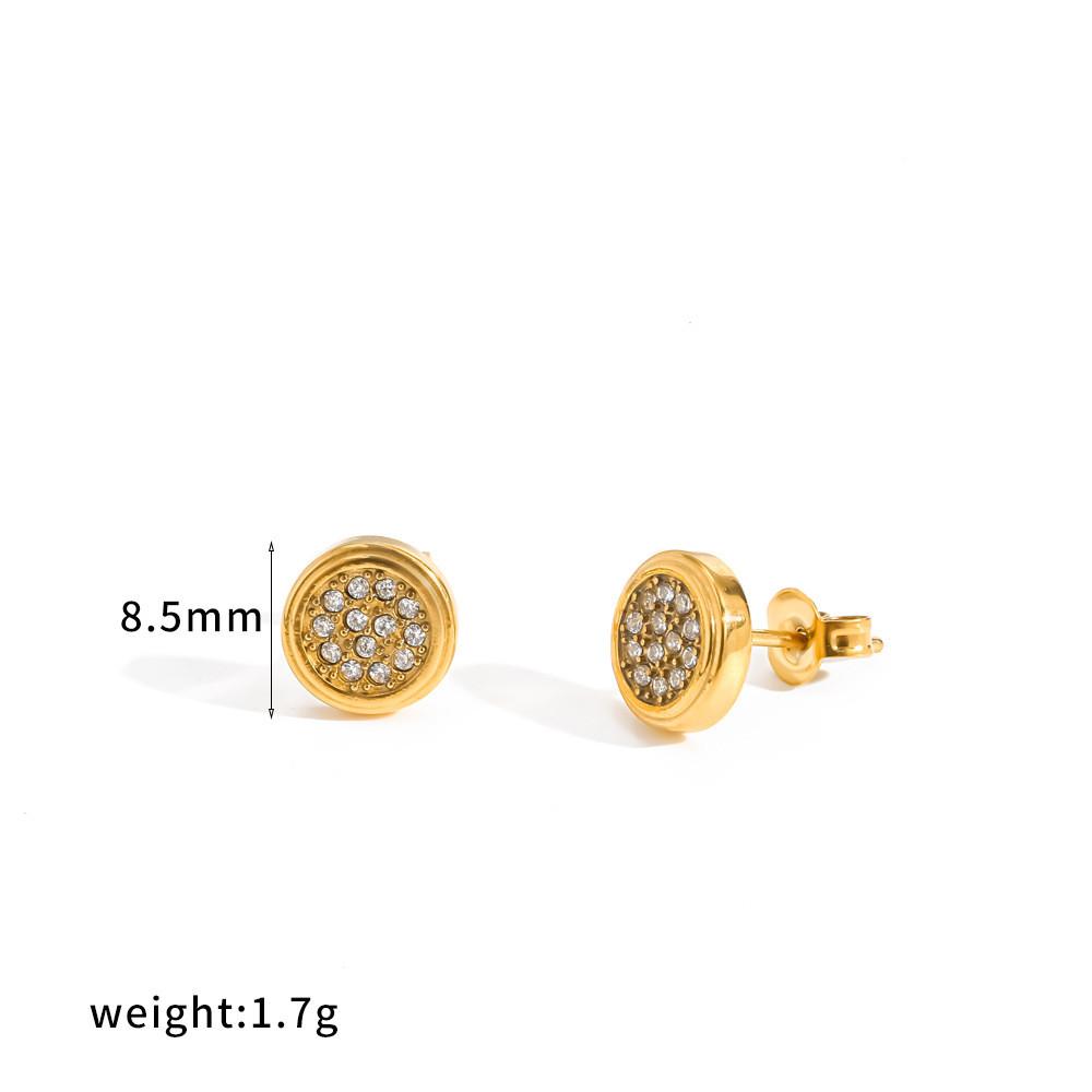 Stainless Steel Flower Ear Studs With Gold Plating For Women Summer
