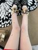 Y2K Style Diamond Silk Sheer Tights Women Thin See Through Sexy Stocking High Streetwear Crystal Pantyhose