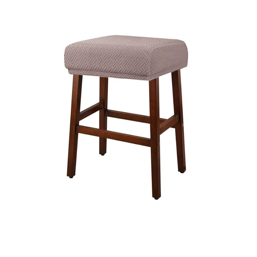 

Elastic Jacquard Slipcover Washable Bar Stool Cover Durable Square Stool Cover світло-коричневого кольору