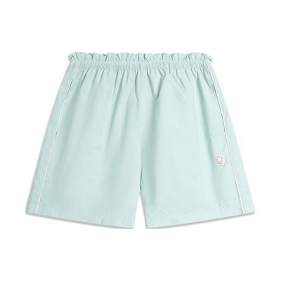 Li Ning Cooling Comfortable UV Resistant Moisture Wicking Loose Woven Sports Shorts Women Shorts Ice-River-Green AKSU636-3