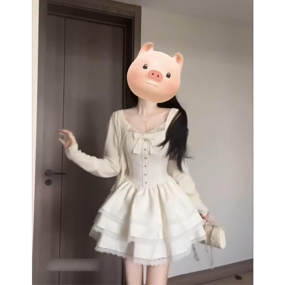 

Весенне-летняя новая милая и супер красивая куртка-кардиган, пушистое повседневное платье, женское платье с талией и тонкое XL- (recommended 110-60kg)