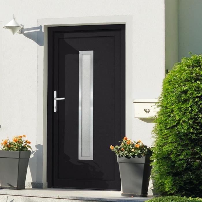 VidaXL Porte d'entrée anthracite 108x200 cm PVC 3187901