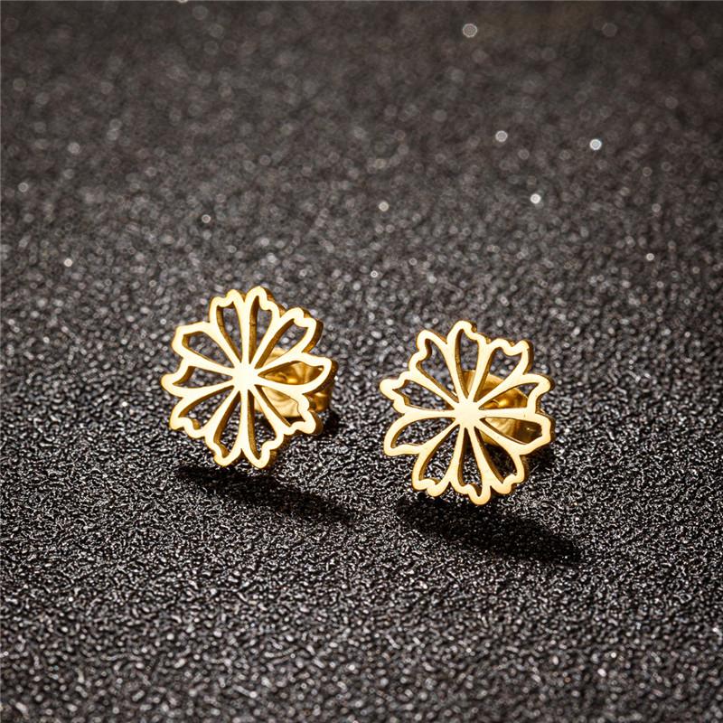 Casual Stainless Steel Tree of Life Earring for Women Lotus Grass Ear Jewelry Girls Delicate Flower Earrings Gifts Accessories