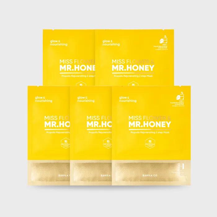 Miss Flower & Mr. Honey Propolis Rejuvenating 2-Step Mask 5 Sheets