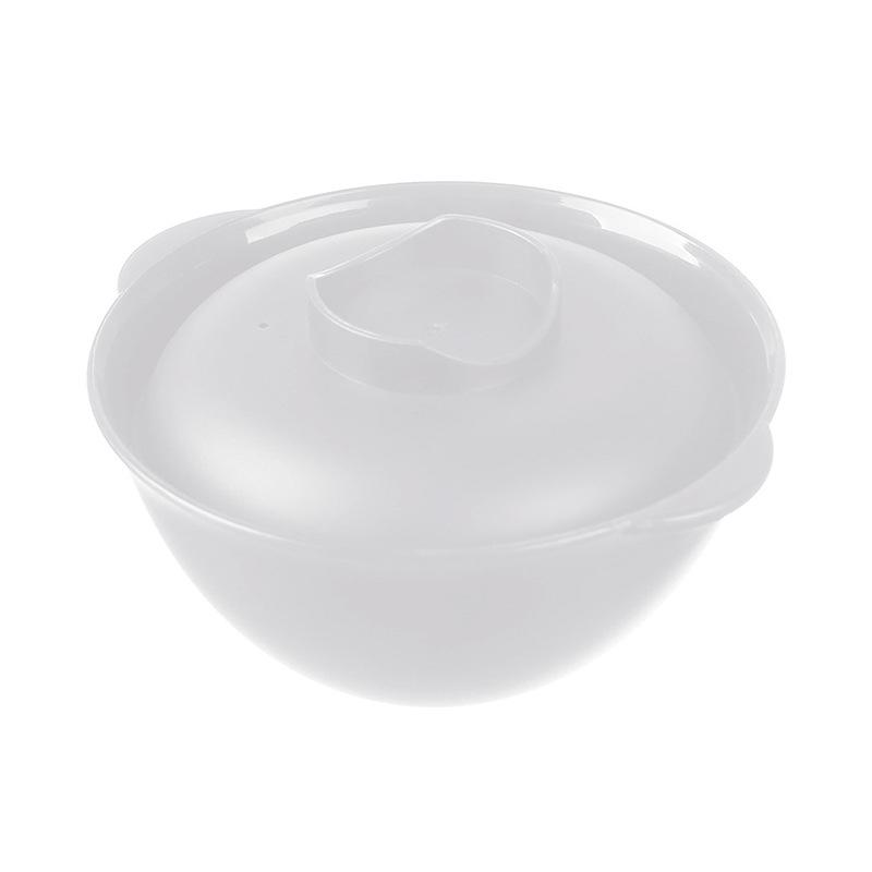 

Миска для лапши быстрого приготовления с двойными ручками и крышкой, пригодная для микроволновой печи: Жаростойкий, Острый Горшок и Рис Готовы для Общежития или Дома белый