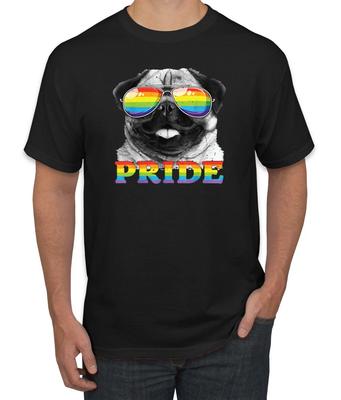 LGBTQ Pug Dog Lover Men LGBT Pride Graphic T- Shirt