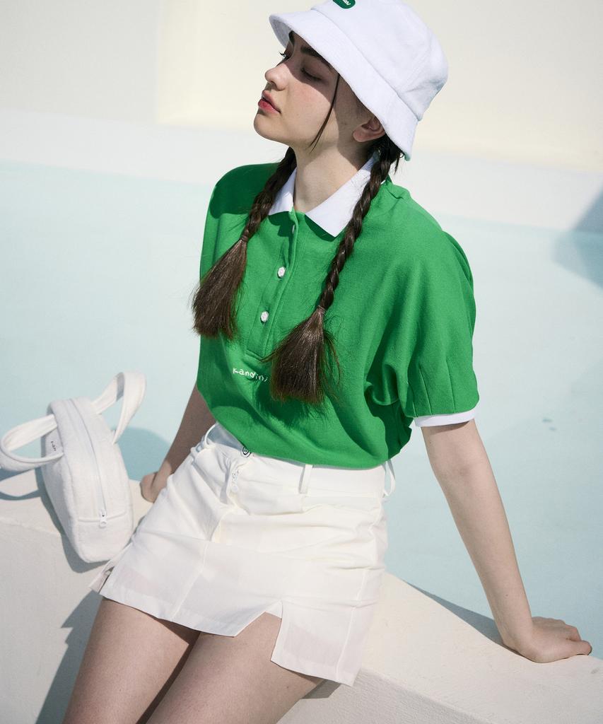 Candini White Basic Slit Mini Skirt