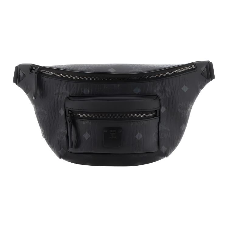 New MCM Fursten Visetos Artificial Leather Sling Bag, Crossbody Bag, Fanny Pack Mini Men's Black MMZCAFI01BK001