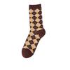 Autumn and Winter Retro Socks, Women's Ethnic Style Socks, Thousand Bird Checks, Diamond Checks, Pile Socks, Mid-calf Socks Trend