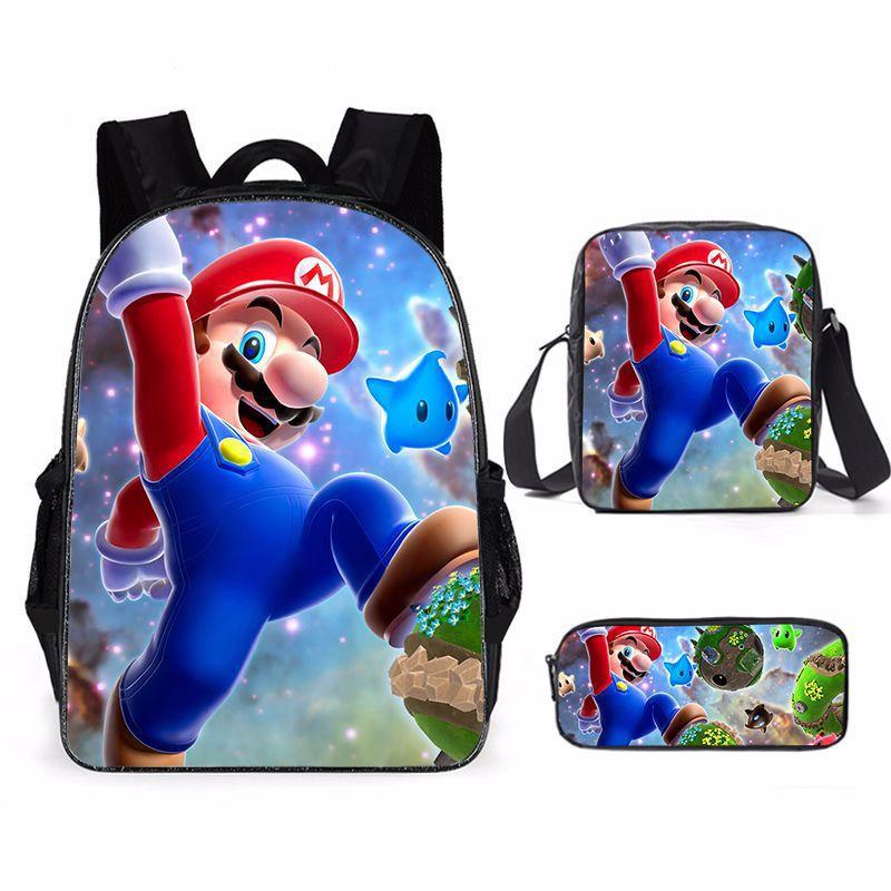 Cartoon Backpack, Primary And Secondary School Students Three-Piece Set, School Bag, Backpack, Shoulder Bag, Pencil Case.