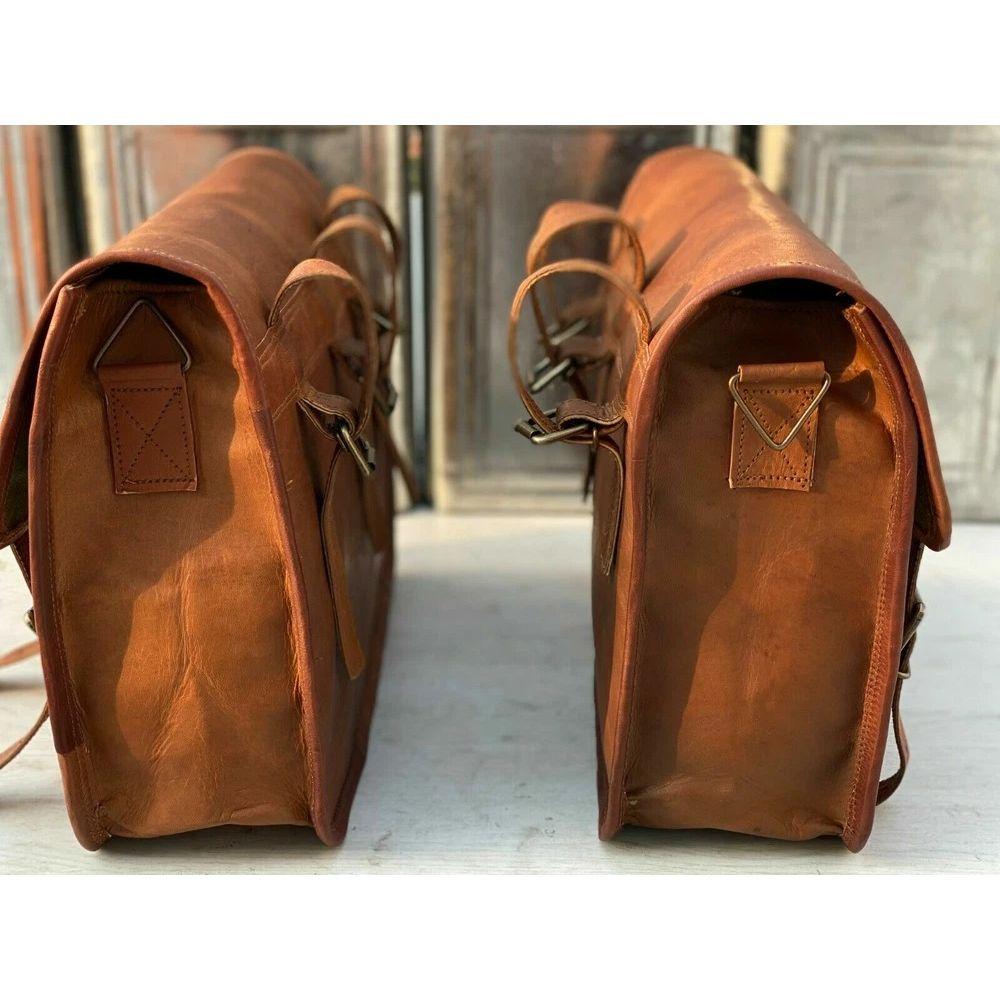 Leather Pouch Panniers Saddle 3 2+1 Bags 3 Motorcycle Saddlebags 3 Side Pouch