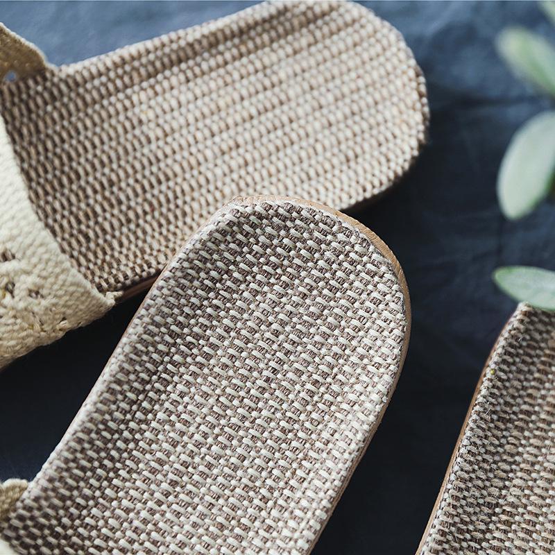 Saint Dinnu Unisex Summer Linen Indoor Slippers: Non-Slip, Thick Sole Sandals for Home.