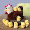 Yellow Plush Chicken Toy Simulation Hen Chick Family Plush Toys Hen Shape Plush Toy  Decor