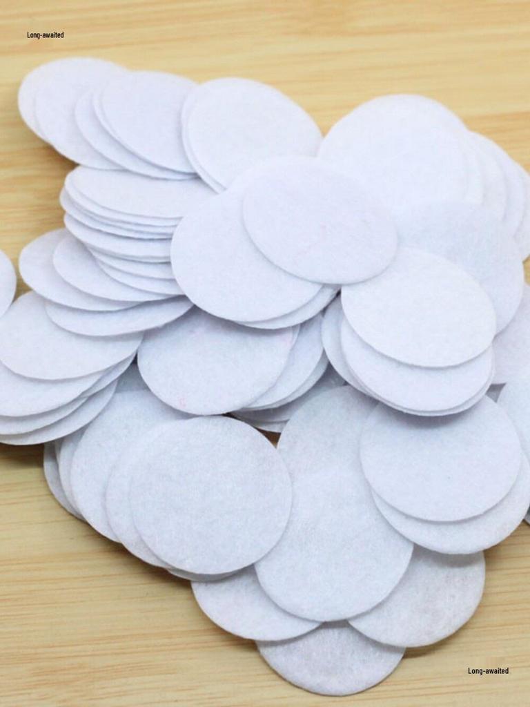 Bílé kulaté netkané podložky o tloušťce 2 mm pro DIY ozdoby do vlasů, doplňky a základní držáky (2-10 cm)
