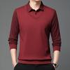 Langarm Poloshirt Herren Premium Business Casual Herren Fake Zweiteiler Gestreiftes Ärmel T-Shirt