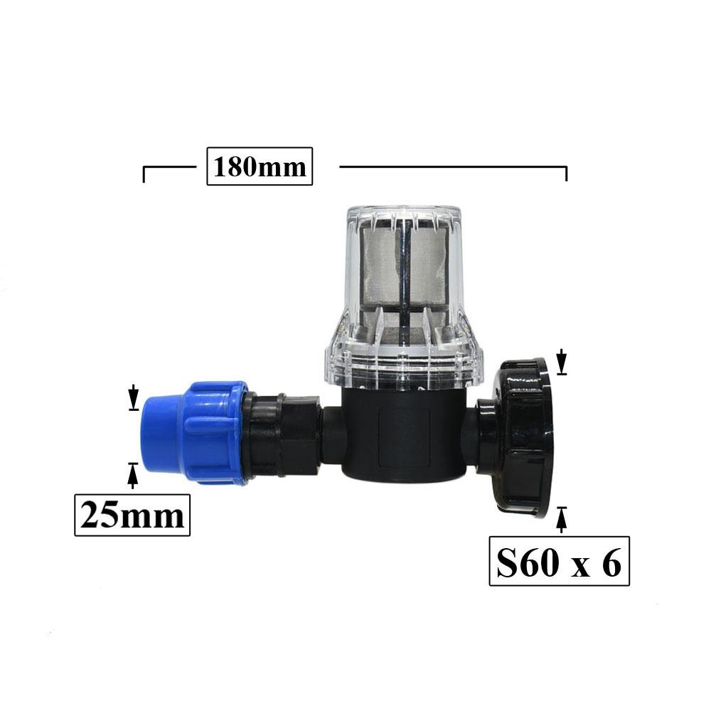 Złączka do rur z tworzywa PE 20/25/32mm Filtr S60 Adapter IBC Trójnik Kolanko Rozdzielacz Wody na 2 drogi Złącze Rury Do Nawadniania Farmy