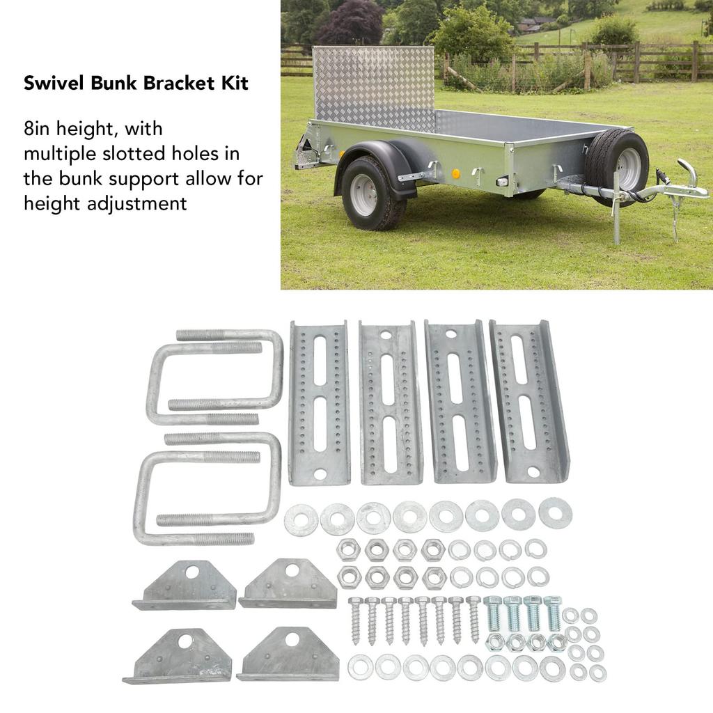 Auflagehalter verzinkt schwenkbar Auflagehalter-Set verstellbar für 3x3 Bootsanhänger Querträgerbefestigung,