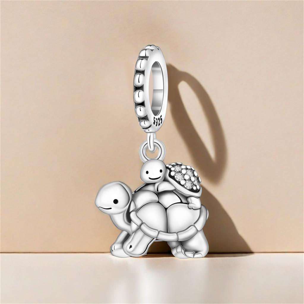 Copper Turtle Mother Child Pendant Bead Fit Bracelets Decoration Diy Birthday Party Gift Jewelry Bracelet Accessory
