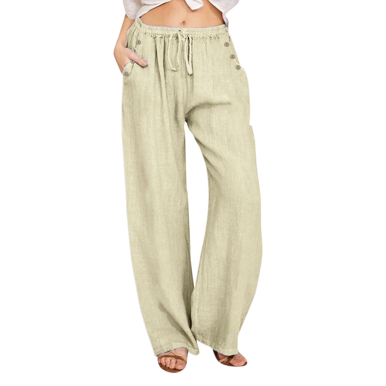 

YYFS Женская мода повседневные однотонные принтованные брюки с высокой талией брюки и капри XXXL