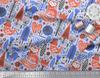 Soimoi Beige Poly Crepe Fabric Tree & Fox Folk Art Fabric Prints By Metre 42 Inch