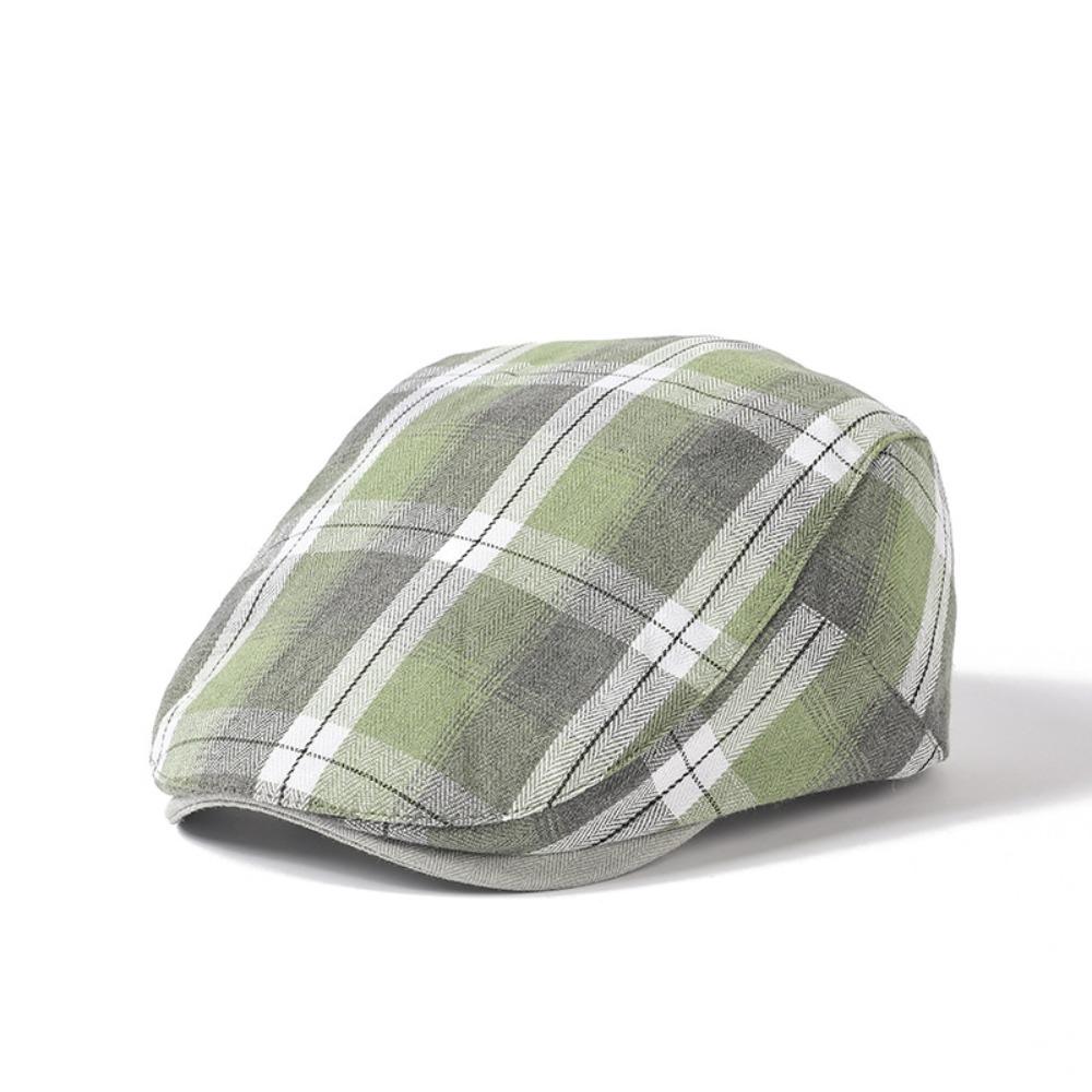 Checkered Pattern Plaid Dot Beret Colorful Retro Painter Hat Casual Newsboy Cap Ladies Style 5