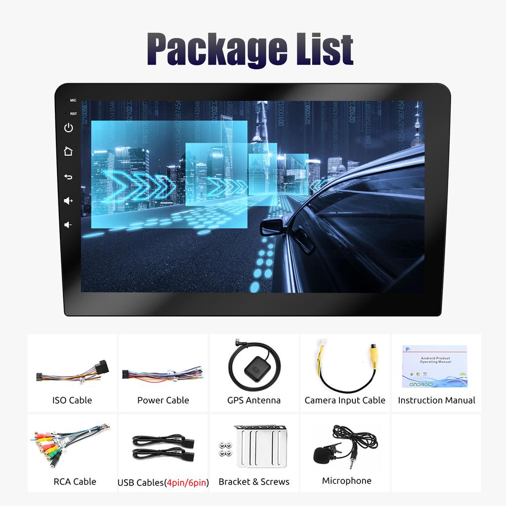 ESSGOO 9" Carplay Android Auto Car Radio AM 522~1629 kHz 2Din Android 4G 64G Universal Multimedia Player Autoradio Stereo GPS