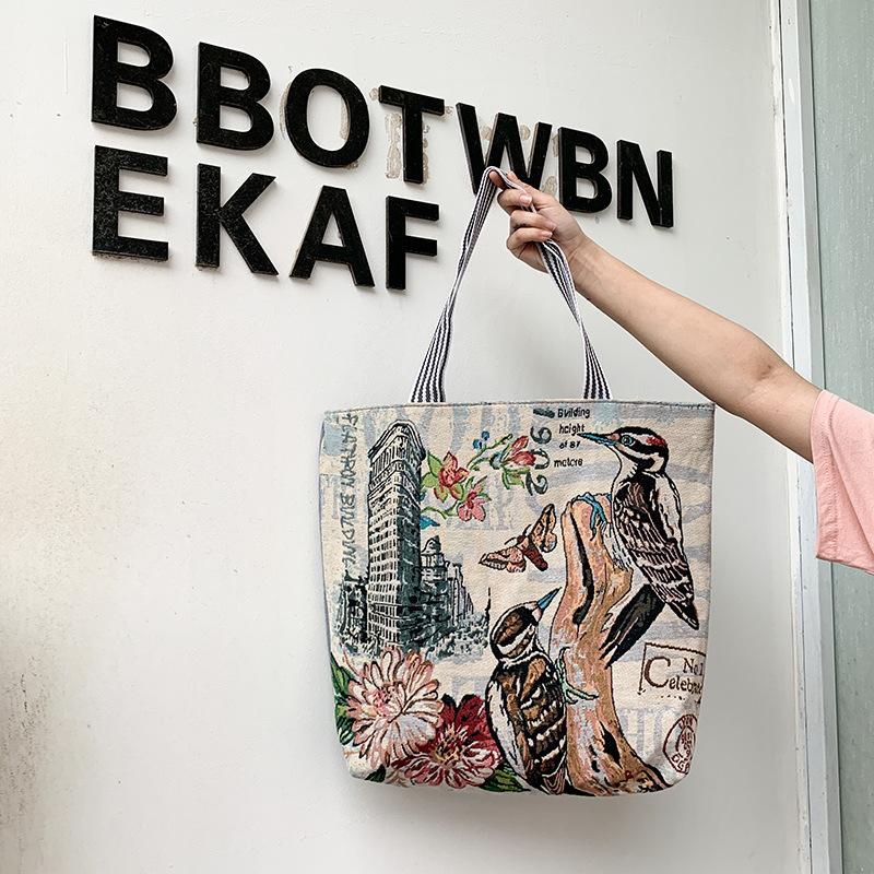 Fashionable Women's Bag Ethnic-style Bag Single-shoulder Bag Large Capacity Simple and Versatile