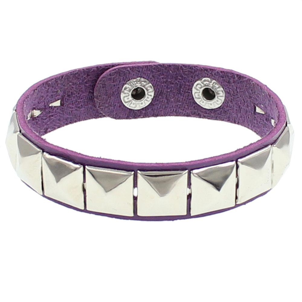 Punk Hip-hop Single Row Square Rivet Bangles Fashion Rock Opening Adjustable Couple Wristband for Women Men Jewelry Accessories