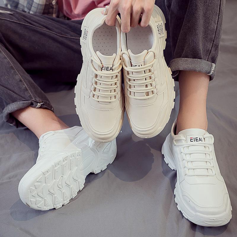 2025 New Men's Shoes Summer Men's Deodorant Sports and Leisure Versatile Little White Men's Leather Shoes Heightening Dad Trendy Shoes