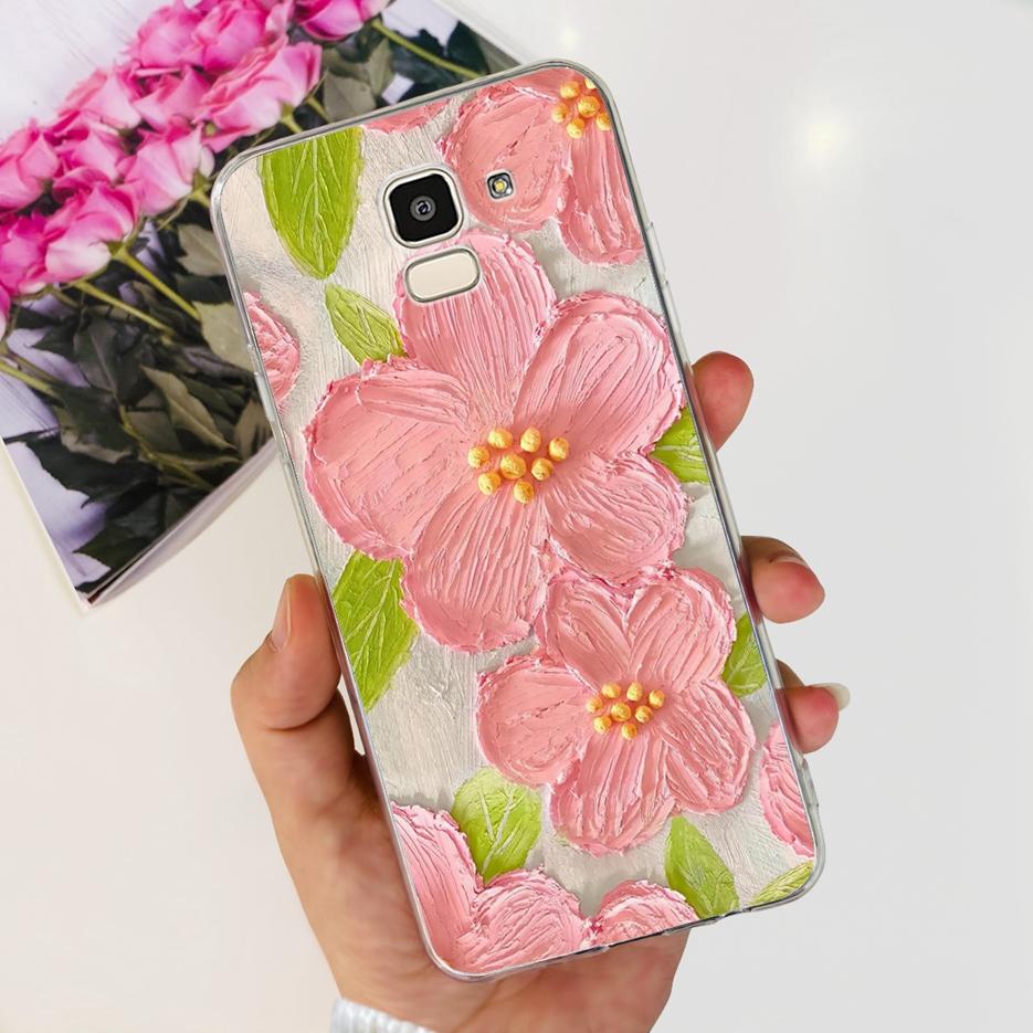 For Samsung Galaxy J6 2018 Case SM-J600F Stylish Painted Cover Clear Silicone Soft TPU Phone Case For Samsung J6 Plus J6+ Bumper