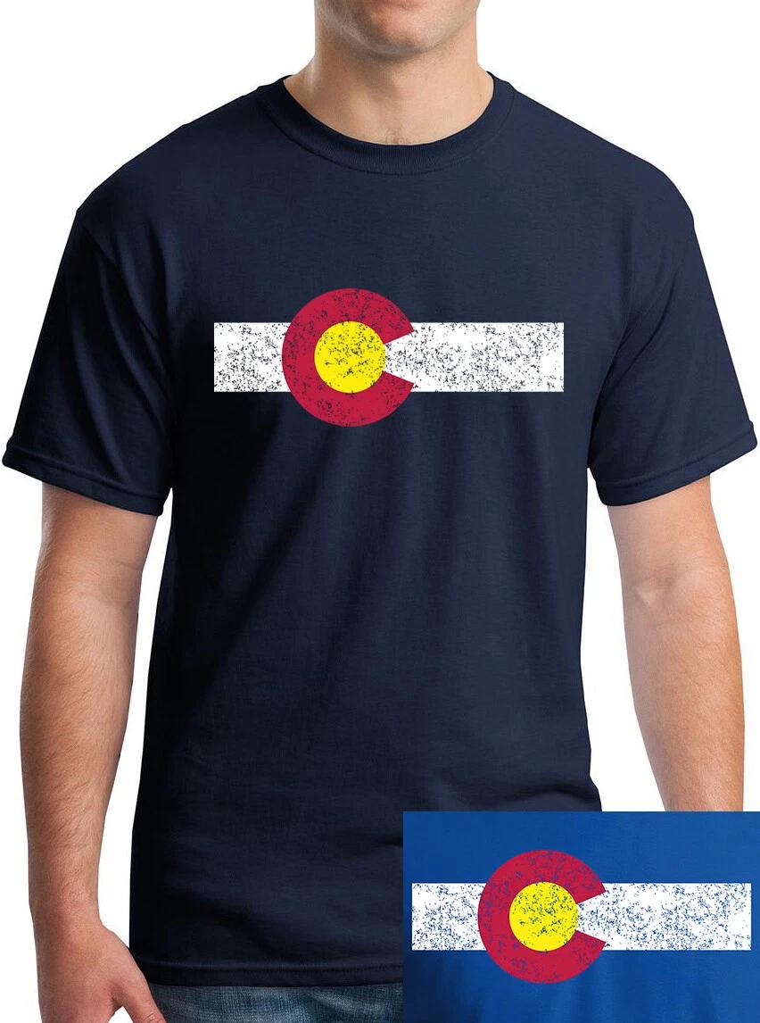 Colorado State Flag Distressed T-Shirt USA NYC Political Patriotic 4th Of July S
