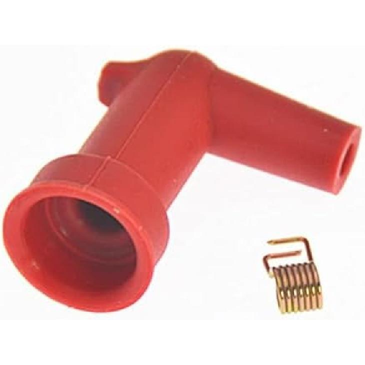 90-Degree Right Angle Red Spark Plug Boot, 6-Pack Replacement for Yamaha Parsun Outboard 15-60HP, Female Socket with Spring, Durable Rubber Connector