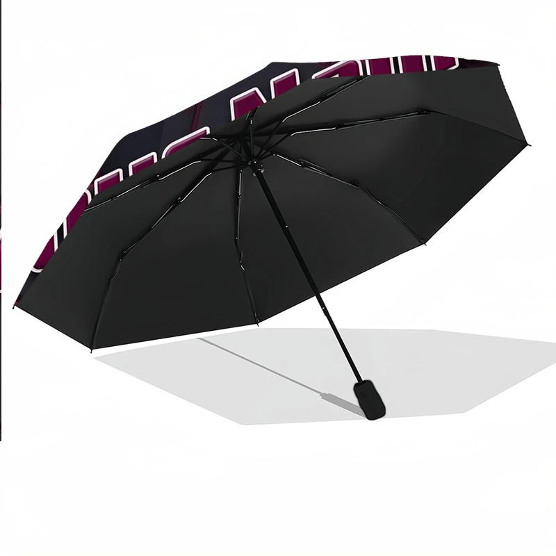8 Rib Auto Folding Umbrella Aston Villa Print Custom Name Text Portable Rain Gear