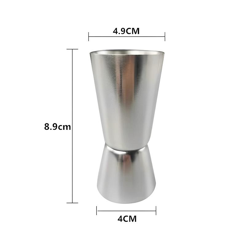 304 Stainless Steel Double-Ended Cocktail Measuring Cup (15/30ml Oz) With Rolled Edge 30/60ml Measuring Glass