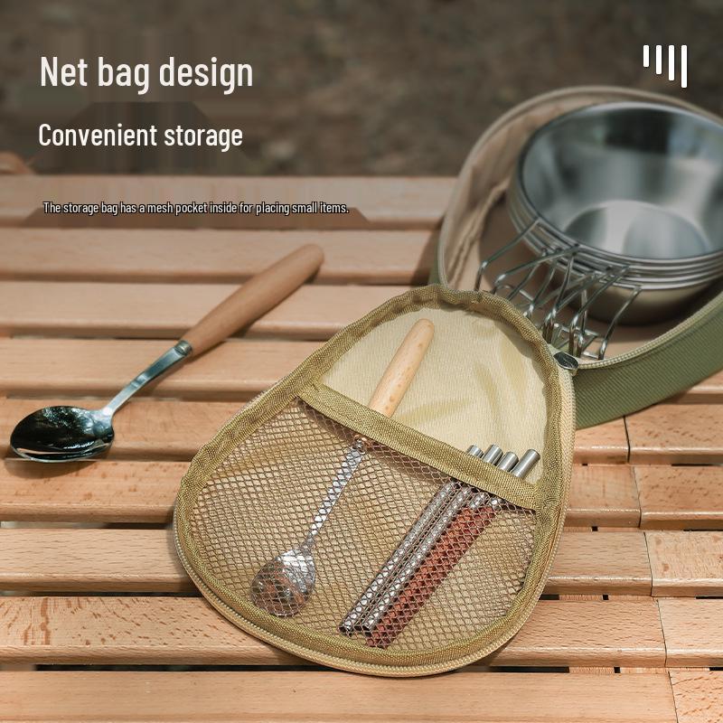 Förvaringsväska för utomhus Sierra-koppar med stor kapacitet - Oxford-tyg camping skål- och bestickväska