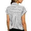 Damen Frühling Oberteile Knopfleiste Gestreifte Bluse Kurzarm Sommerhemden für Damen Elegante Oberteile für Damen Lässiger Stil