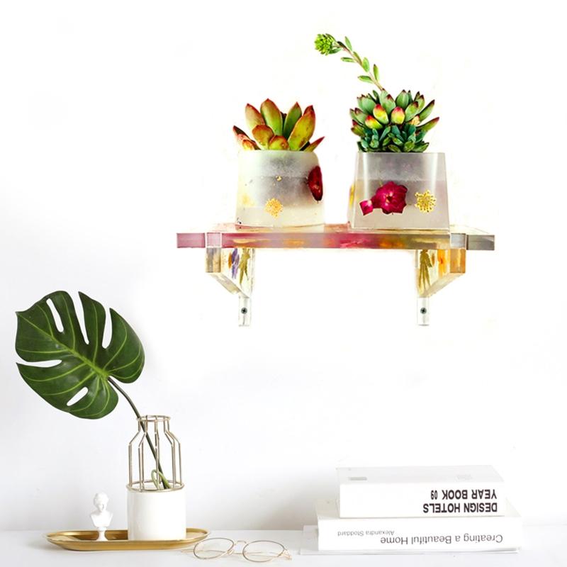 Rectangle Shelf Mold Silicone Display Stand Tray Epoxy Casting Mould Jewelry Holder Storage Rack DIY Craft Home Decor