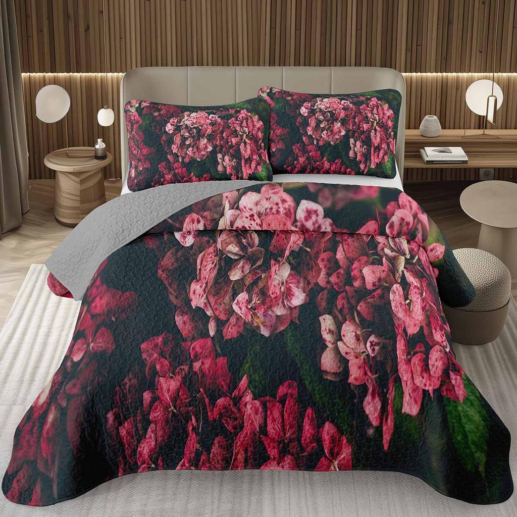 Spring Garden Plant Flower Bedspread Sets Botanical Floral Coverlet Twin Full Queen King Rustic Farmhouse Quilted Bedding Set