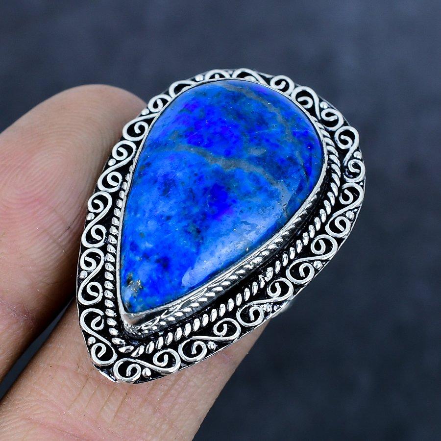 Lapis Lazuli Handmade 925 Sterling Silver Jewelry Ring Size 8 i8R30