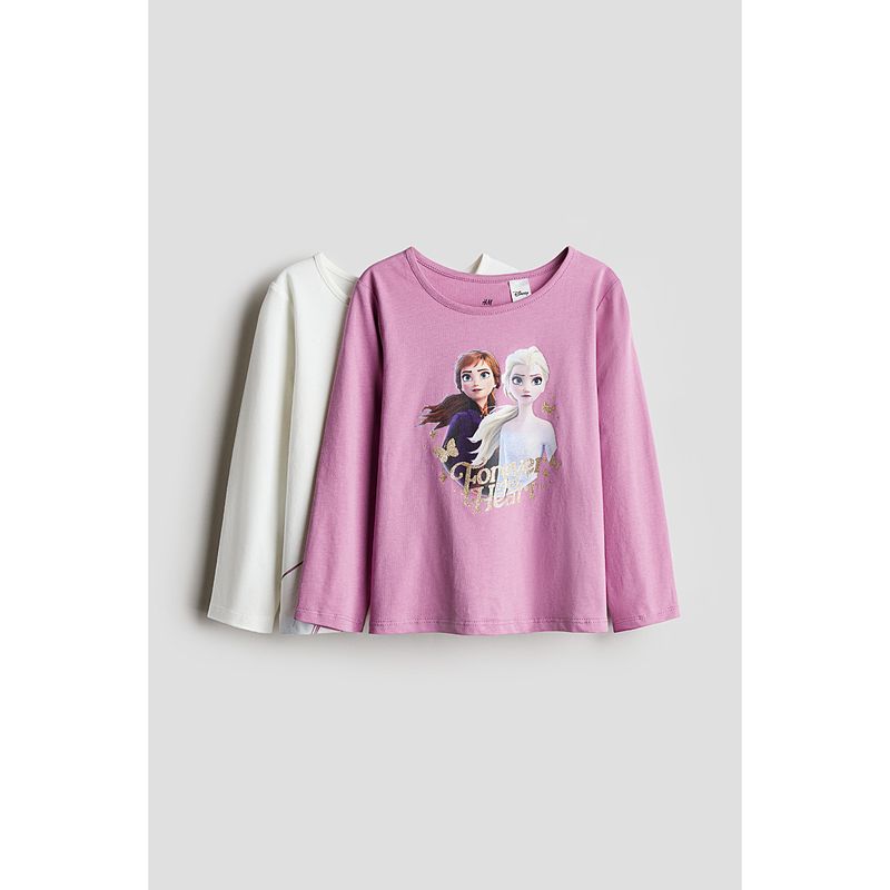 

[Disney Series] HM Children s Clothing Girl T-shirt 2 Pieces Autumn Frozen Long Sleeves Tops 1172234