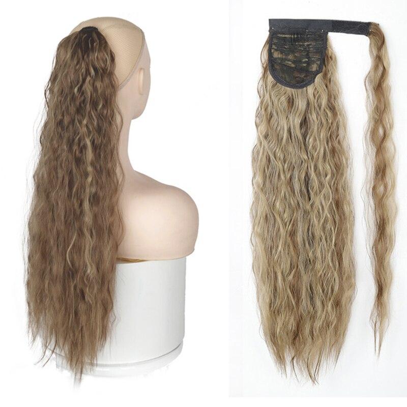 

MISSQUEEN Синтетический Длинный Кукурузный Вьющийся Пышный Накладной Хвост на Клипсах Обертывающий Хвост Термостойкий Натуральный Парик для Женщин для Ежедневной Носки 55cm