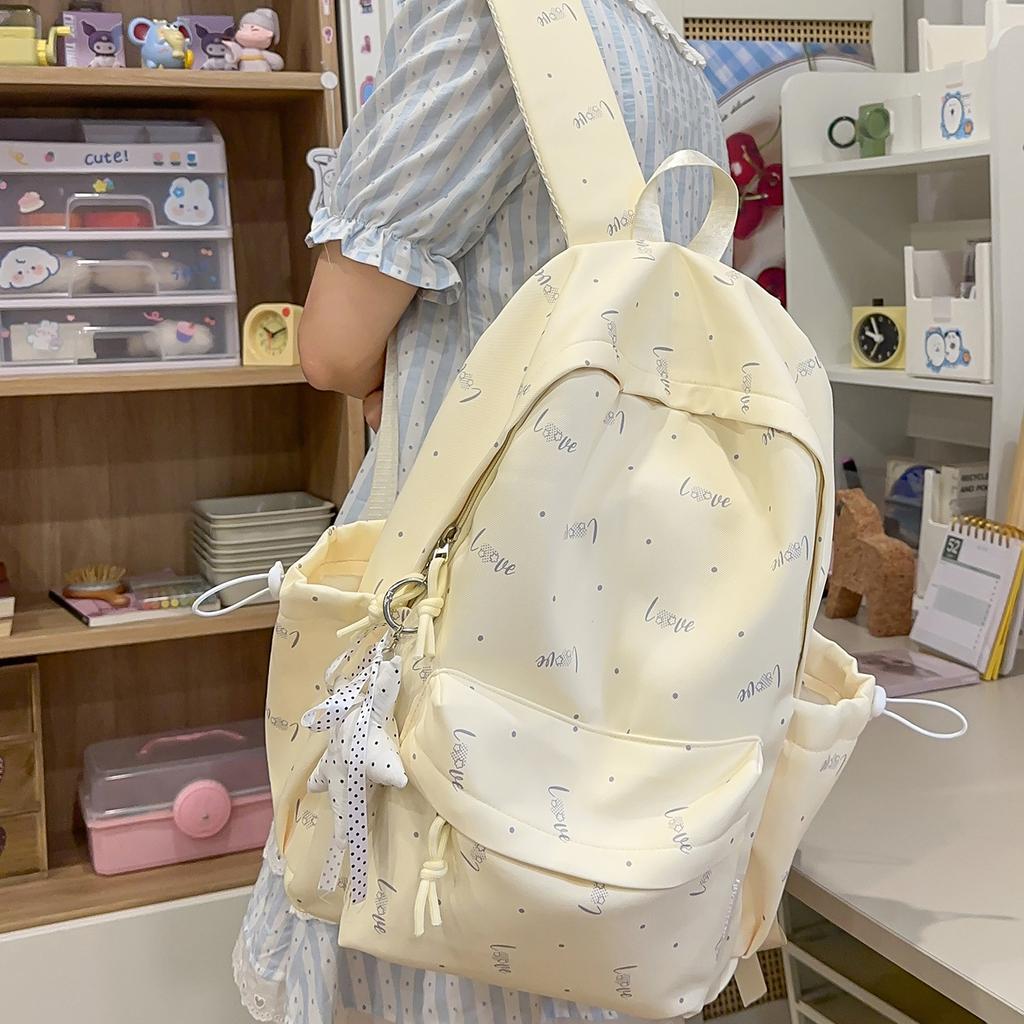 School bag Korean style fresh schoolbag for girls, college students, simple star-shaped backpack, campus style, large capacity high school backpack