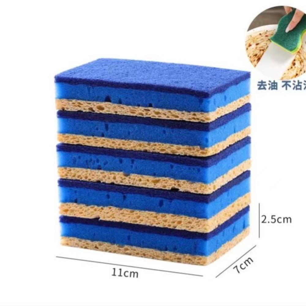 Waist-shaped 3-layer wood pulp cotton sponge brush bowl scouring cloth dishcloth kitchen absorbent rag brush pot cleaning sponge