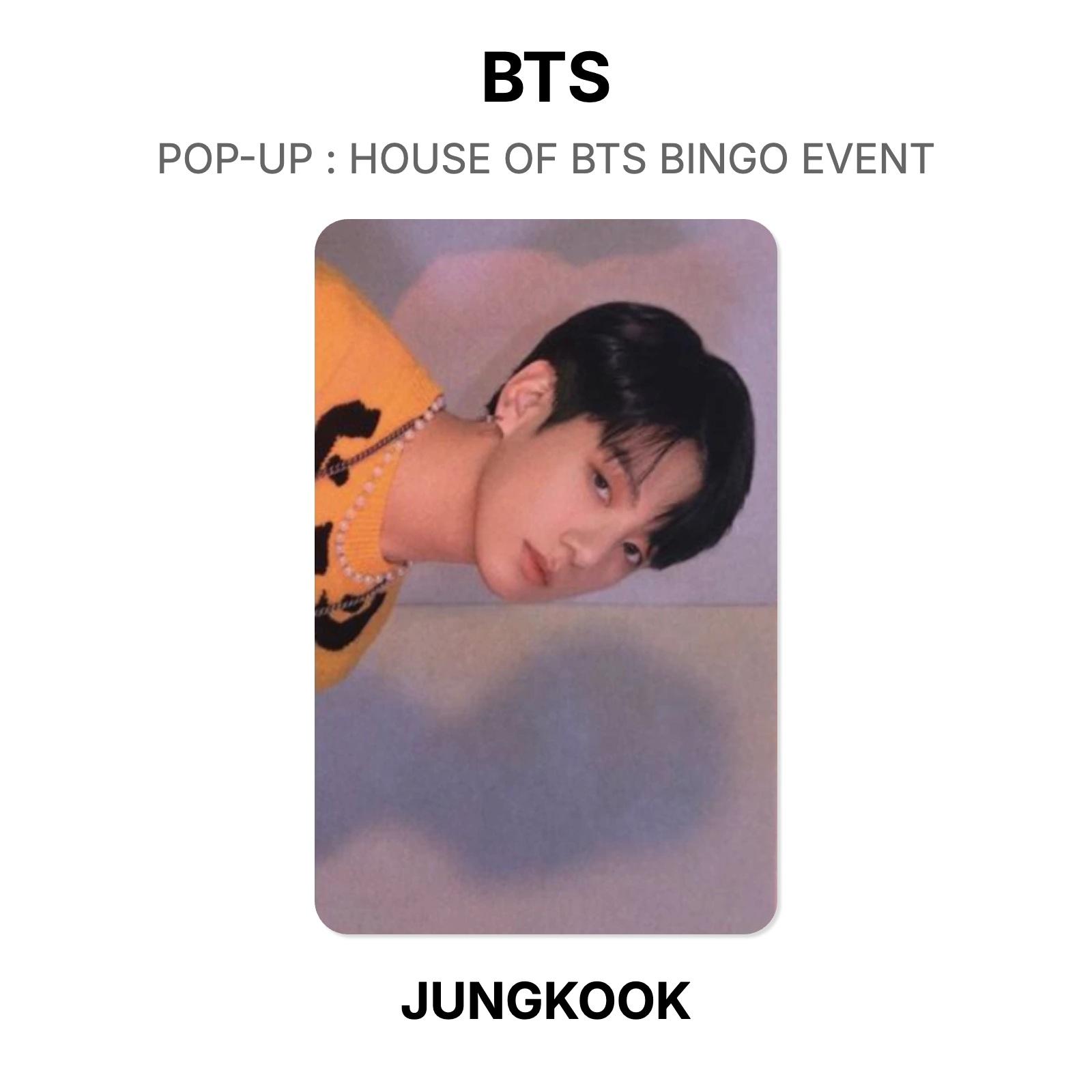 BTS ВСПЛЫВАЮЩИЙ КОНФЕТА: HOUSE OF BTS БИНГО-СОБЫТИЕ Официальная фотокарточка JUNGKOOK gray