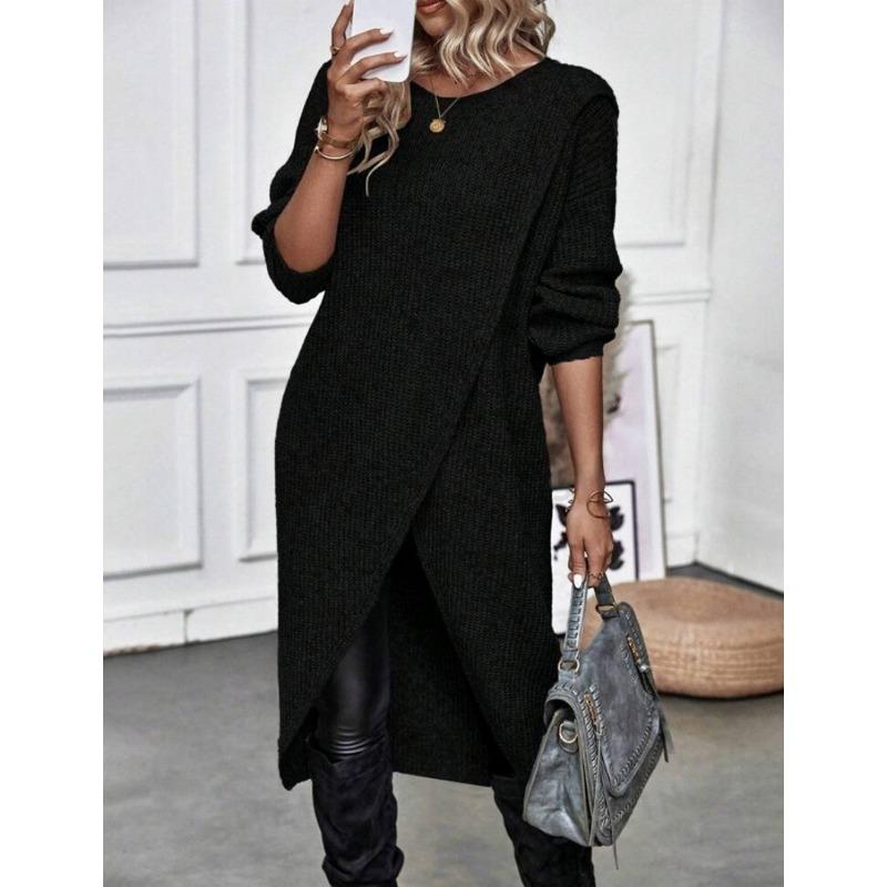 Damemote Uformelt Høst Vinter Ensfarget Print Langermet O-hals gensere